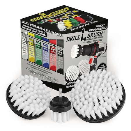 Drill Brush Power Scrubber By Useful Products 5 in W 5 in L Brush, White W-S-542-QC-DB